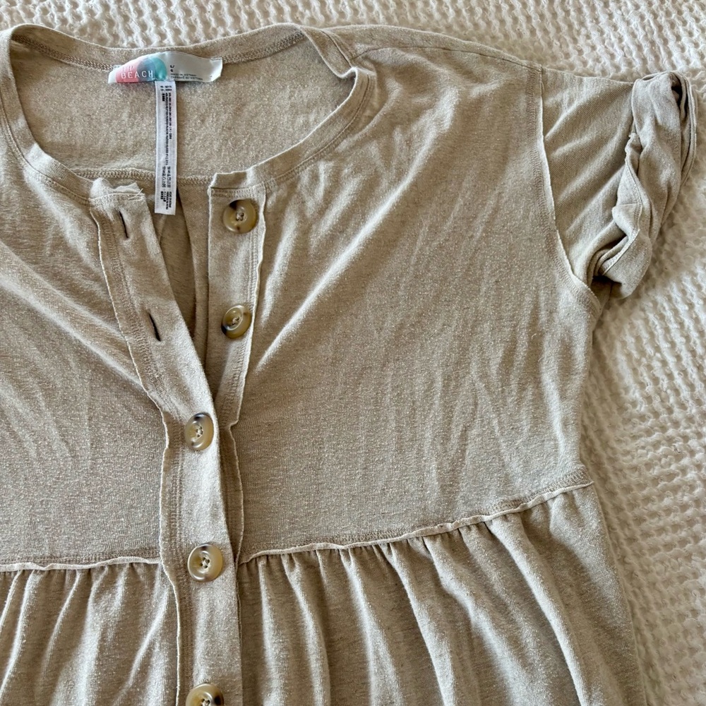 FP Beach Button Down Romper Jumpsuit